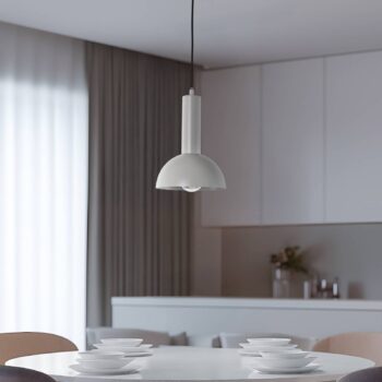 Závesné svietidlo Vitrum cupola S, taupe, polkruhové, Ø 19 cm
