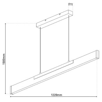 Závesné svietidlo Wilma LED, drevo, dĺžka 122 cm, stmievateľné