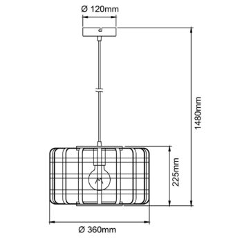 Závesné svietidlo Woodline, bambus, 1-plameňové