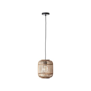 Závesné svietidlo Woodrow, Ø 21,5 cm, svetlé drevo, bambus/kov