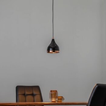 Závesné svietidlo Yildo 7000 1-light Ø15cm čierna/medená