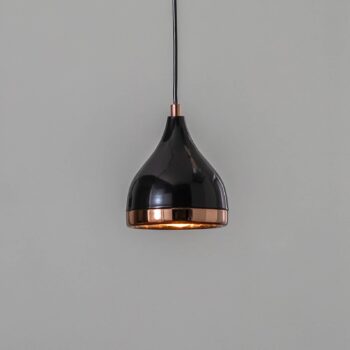 Závesné svietidlo Yildo 7000 1-light Ø15cm čierna/medená
