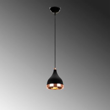 Závesné svietidlo Yildo 7000 1-light Ø15cm čierna/medená