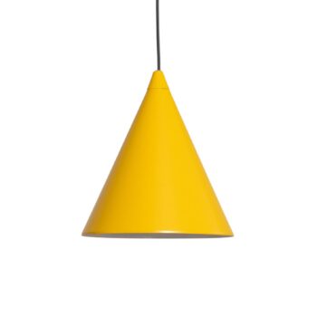Závesné svietidlo tvar, horčicovo žltá, kov, Ø 24 cm, kužeľ, E27