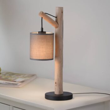 Zelená stolová lampa Tribu, papier, drevo, výška 53 cm