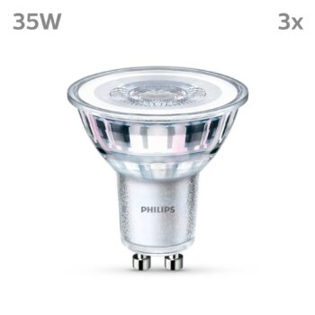 Žiarovka Philips LED GU10 3,5W 255lm 827 číra 36° 3ks