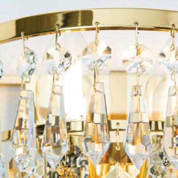 Zlaté krištáľové nástenné svietidlo SHERATA