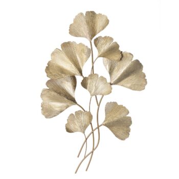 Zlaté listy Ginko nástenná dekorácia, 60 x 8 x 93 cm