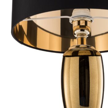 Zobraziť Ogiva - čierno-zlatá textilná stolová lampa
