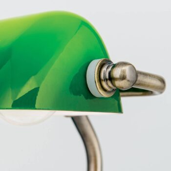 Zora bankárska lampa, zelené sklenené tienidlo