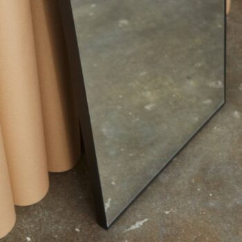 Zrkadlo AYTM Arcus, čierne, výška 115 cm, sklo, MDF drevo