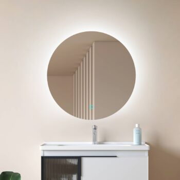 Zrkadlo Lucande LED Celestiel, okrúhle, vyhrievané, CCT, Ø 60 cm