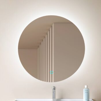 Zrkadlo Lucande LED Celestiel, okrúhle, vyhrievané, CCT, Ø 60 cm