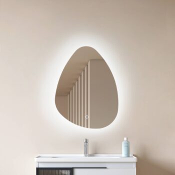 Zrkadlo Lucande LED Celestiel, v tvare kvapky, CCT, 60 cm