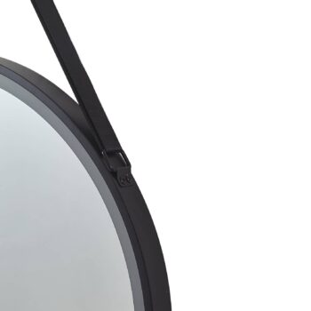 Zrkadlo Lucande LED Lelin, Ø 60 cm, čierne, hliník, CCT