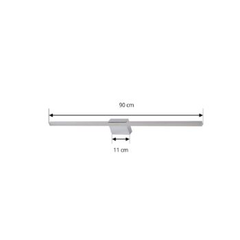 Zrkadlová lampa Lucande LED Kivana, chróm, kov, 90 cm, IP44