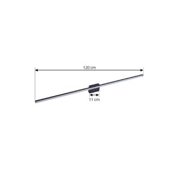 Zrkadlová lampa Lucande LED Kivana, čierna, kov, 120 cm IP44