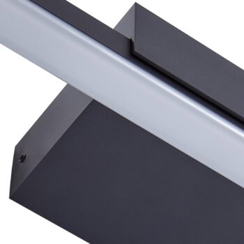 Zrkadlová lampa Lucande LED Kivana, čierna, kov, 120 cm IP44