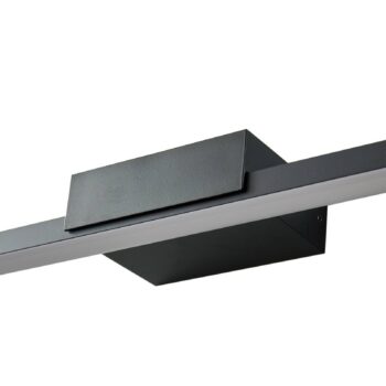 Zrkadlová lampa Lucande LED Kivana, čierna, kov, 90 cm, IP44
