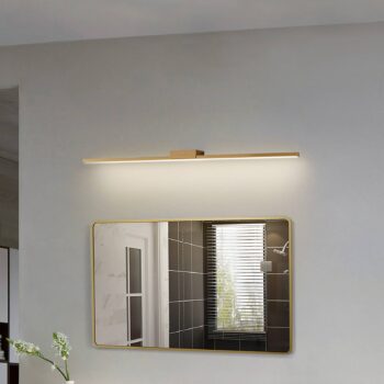 Zrkadlová lampa Lucande LED Kivana, meď, kov, 90 cm, IP44
