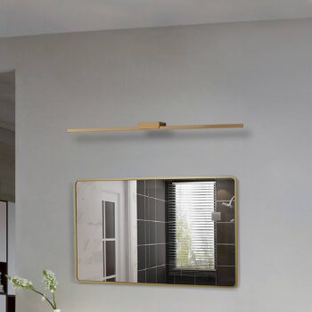 Zrkadlová lampa Lucande LED Kivana, meď, kov, 90 cm, IP44