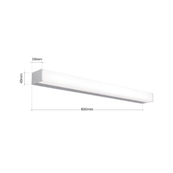 Zrkadlové svetlo Horizon LED, šírka 60 cm, chróm, IP44