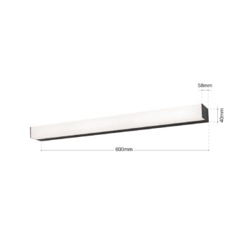 Zrkadlové svetlo Horizon LED, šírka 60 cm, čierne, IP44