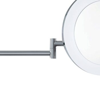Zväčšovacie zrkadlo LED, chrómová farba/matná, IP44, Ø 20 cm