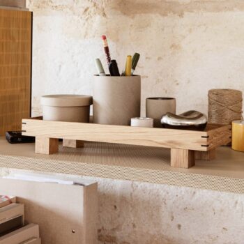 ferm LIVING Podnos Bon X, hĺbka 12 cm, výška 6 cm, drevo