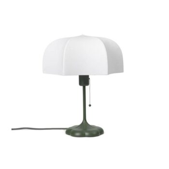 ferm LIVING Poem stolová lampa, zelená, oceľ, rúno, 42 cm