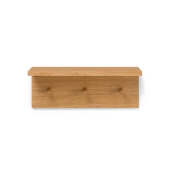 ferm LIVING úložný regál Place Rack, dĺžka 45 cm, háčik, drevo