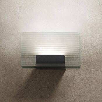 kdln LED nástenné svetlo Nami, čierne, šírka 30 cm, sklo