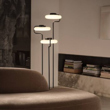kdln LED stojaca lampa TRATTO, čierna, výška 150 cm, 3-pl