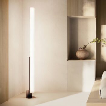 kdln LED stojacia lampa Model T, čierna, výška 185 cm, stmievač