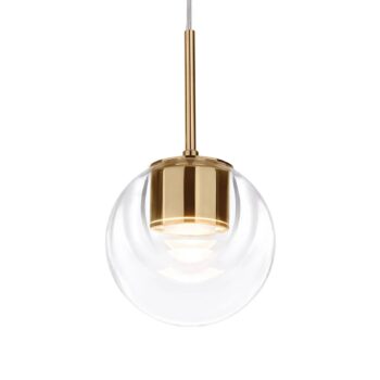 kdln LED závesné svietidlo Dew, mosadzné, 1-pl., Ø 11 cm
