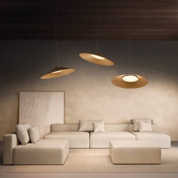 kdln LED závesné svietidlo Kate, pozlátené, 2 700 K, Ø 90 cm