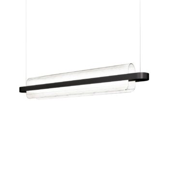 kdln LED závesné svietidlo Nami, čierne, dĺžka 150 cm, sklo
