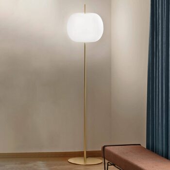 kdln Stojacia lampa Kushi XL, mosadz, výška 185 cm, stmievač