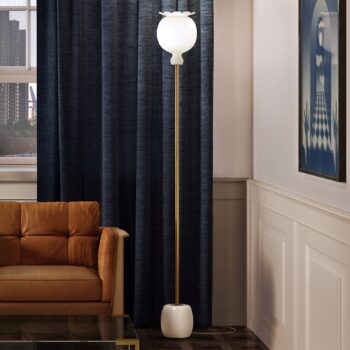 kdln Stojacia lampa Opyo, biela, výška 172 cm