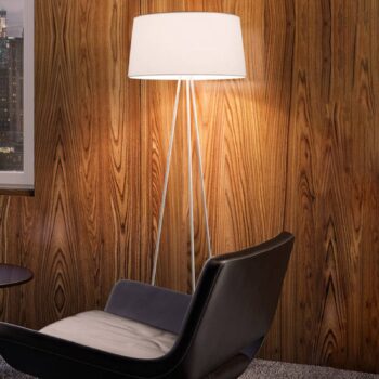 kdln Stojacia lampa Tripod, krémová, výška 175 cm, stmievač