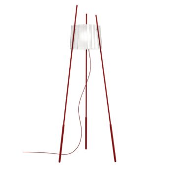 kdln Stojacia lampa Tyla, červená, výška 165 cm, stmievač