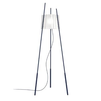 kdln Stojacia lampa Tyla, tmavomodrá, výška 165 cm, stmievač