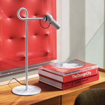 kdln Stolová LED lampa Bird, biela, 48 cm, kov, stmievateľná