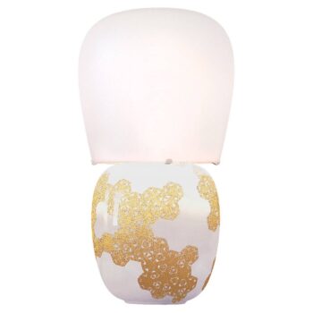 kdln Stolová lampa Hive, biela, výška 47 cm Keramika/sklo