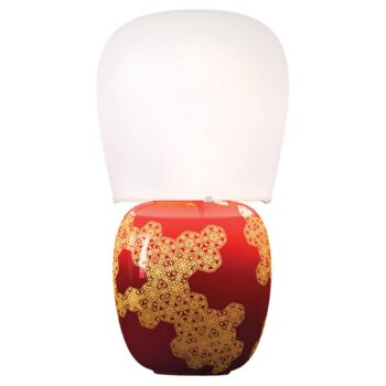 kdln Stolová lampa Hive, červená, výška 47 cm Keramika/sklo