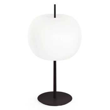 kdln Stolová lampa Kushi XL, čierna/biela, výška 60 cm, stmievateľné
