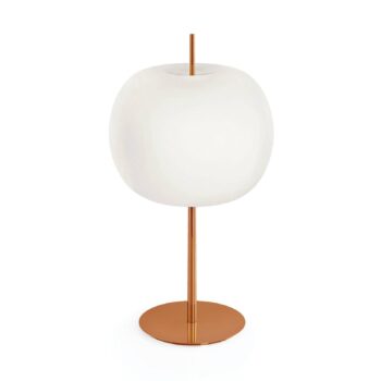 kdln Stolová lampa Kushi XL, meď/biela, výška 61 cm