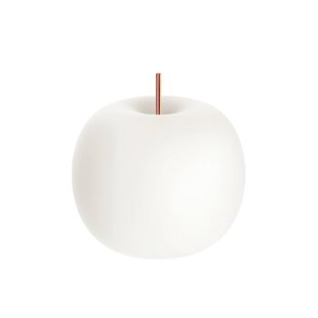 kdln Stolová lampa Kushi, meď/biela, Ø 33 cm, sklo