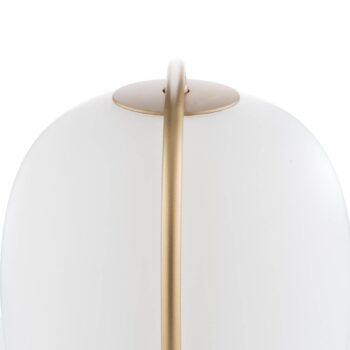kdln Stolová lampa Lannà, biela/zlatá, výška 40 cm, sklo