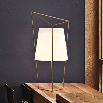 kdln Stolová lampa Tatu, mosadz, výška 69 cm, sklo